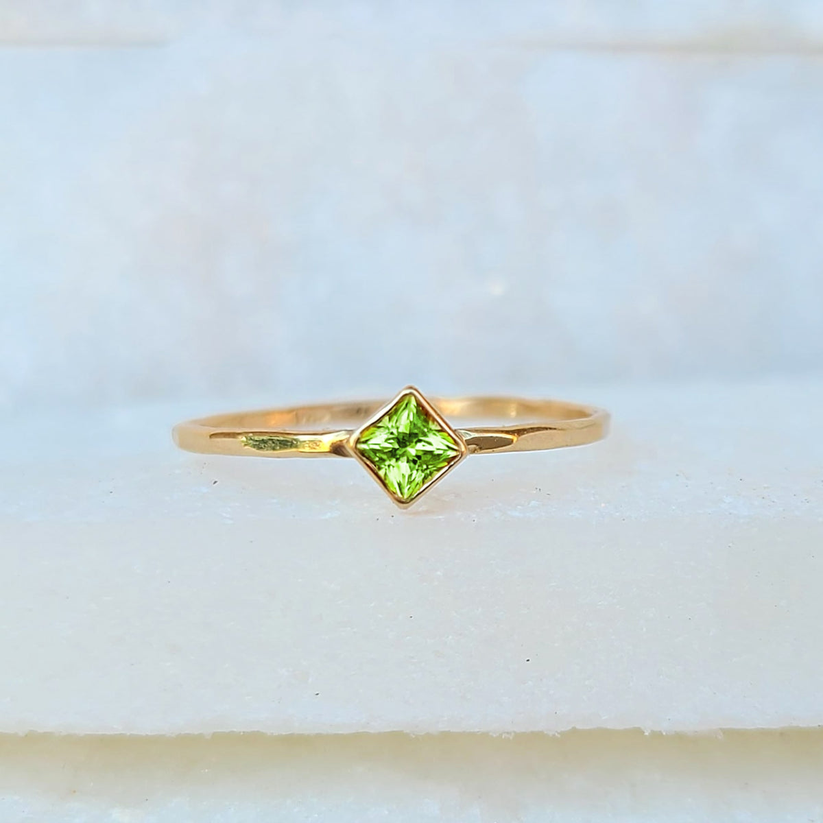 Sincerely Ginger Jewelry 14K Peridot Stacking Ring in Yellow Gold