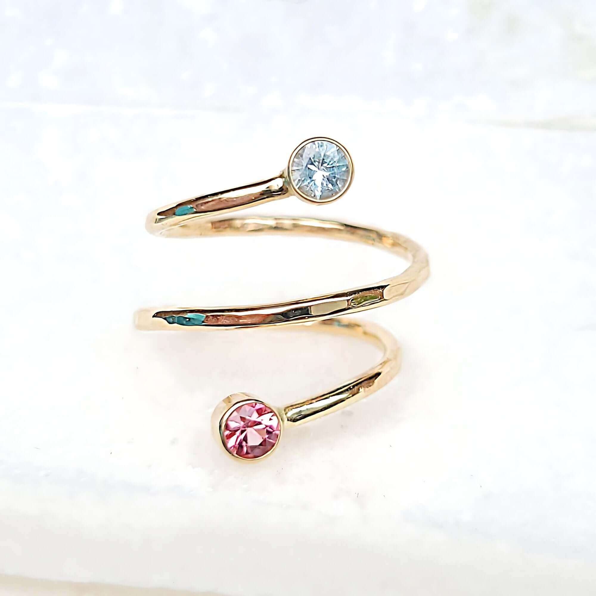 Tourmaline and aquamarine 2025 ring
