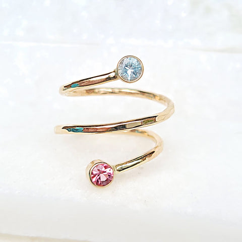 14K White Opal Diamond Earrings in Rose Gold