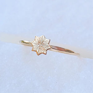 Sincerely Ginger Jewelry 14K Burst Minimalistic Ring in Yellow Gold