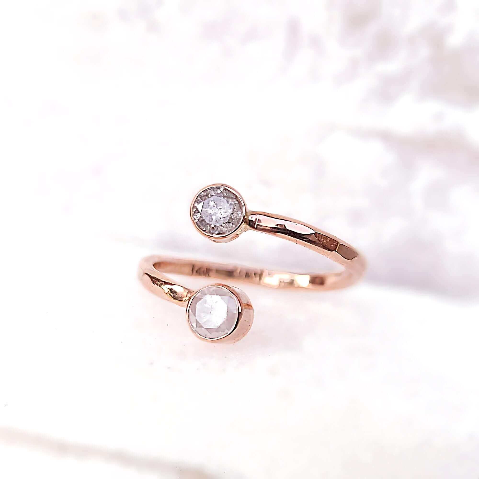 Rose gold bypass ring cheap