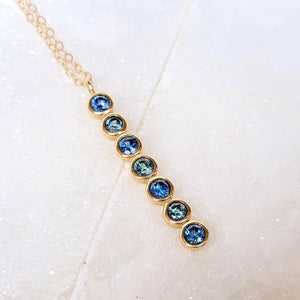 Sincerely Ginger Jewelry 14K Montana Sapphire Necklace in Yellow Gold