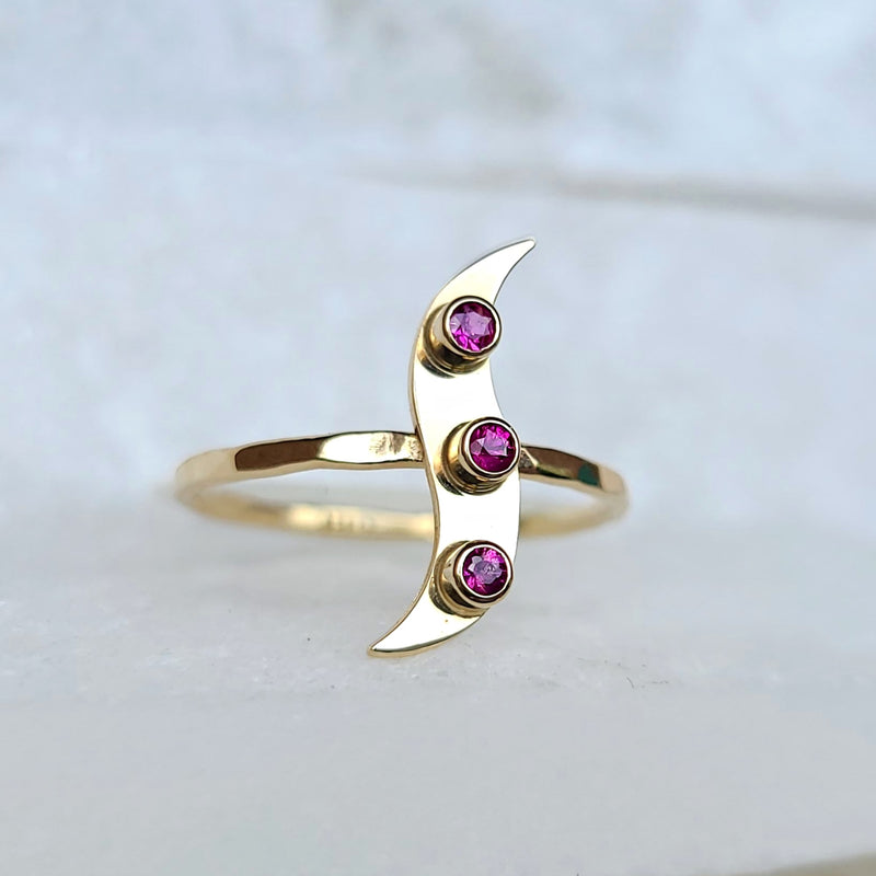 Sincerely Ginger Jewelry 14K Elegant Yellow Gold Ruby Ring